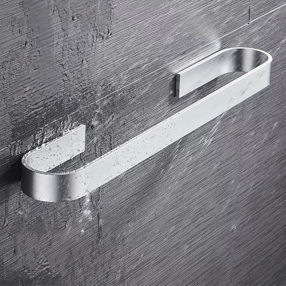

Towel Holder Bathroom Towels Rack Hanger Black Silver 304 Stainless Steel Wall Hanging Towel Bar Organizer Kitchen Storage Shelf