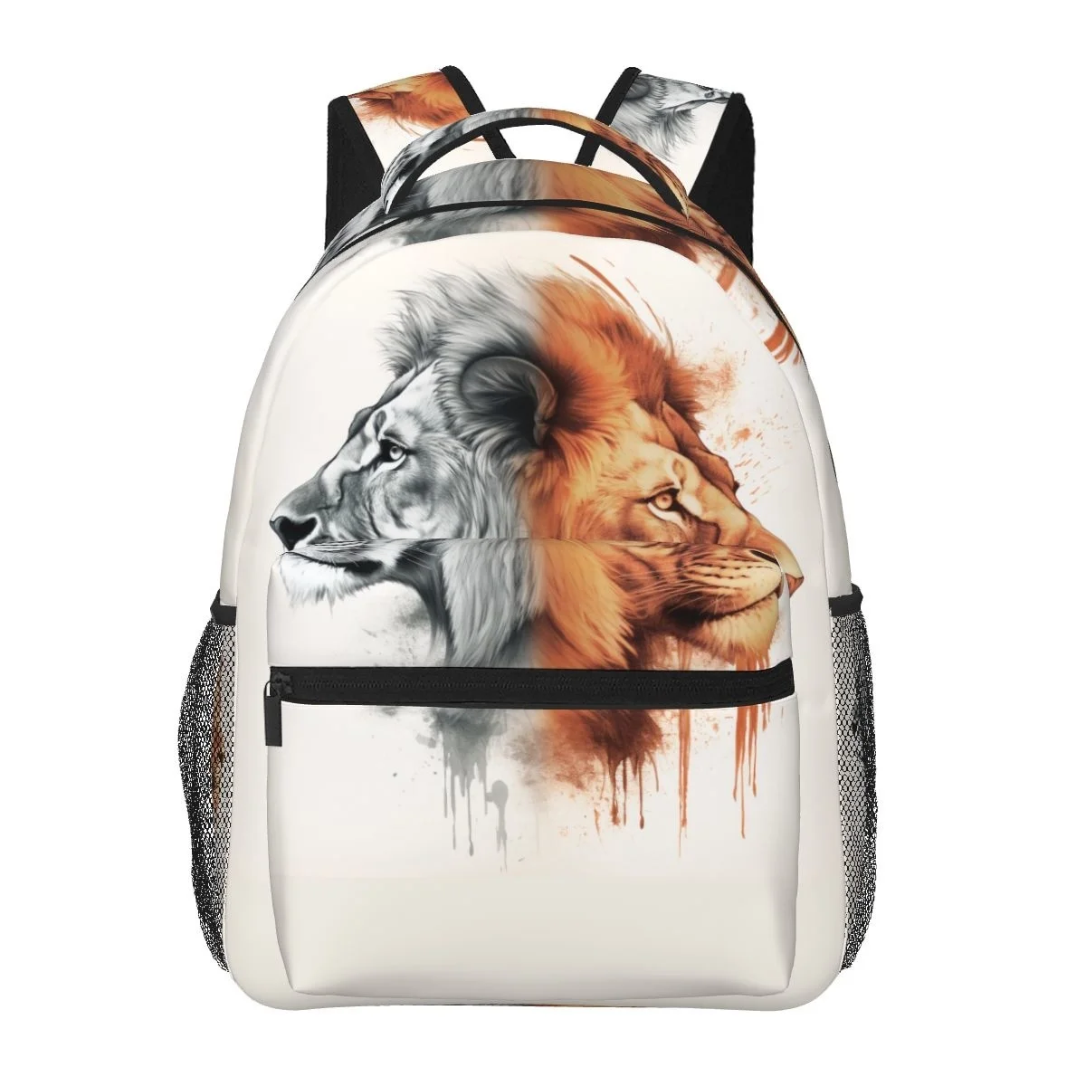 

Lion Backpack Sketch Two Sides To Face Student Unisex Polyester College Backpacks Print Modern School Bags Rucksack