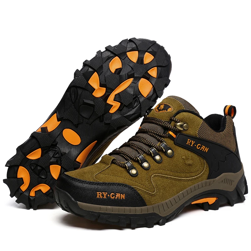 Warm Suede Leater Hiking Shoes Men Winter Sneaker Outdoor Waterproof Snow Boots With Fur Sport Shoes Man