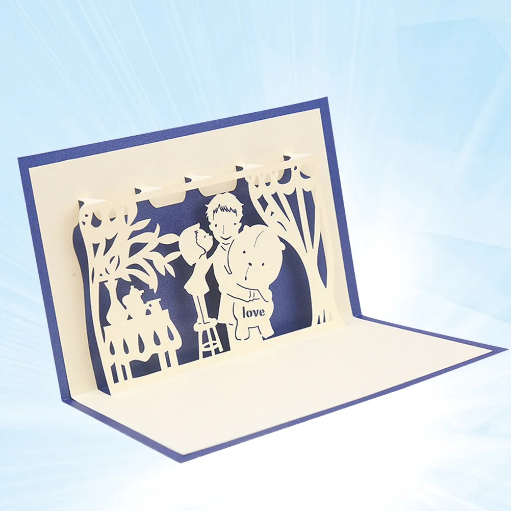 

1pc 3D Stereoscopic Greeting Father's Day Paper Carving Gift for Festival