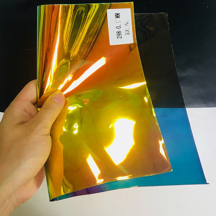 

XHT-298 Tpu rainbow lamination film iridescent TPU transparent film for making bags and shoes