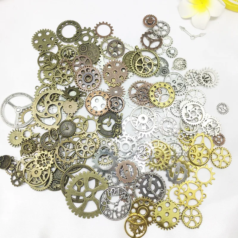 

35pcs Mix Retro Antique Small Size 9-50mm Alloy Mechanical Steampunk Cog Gears Charm For Jewelry Making Diy Accessories Supplies