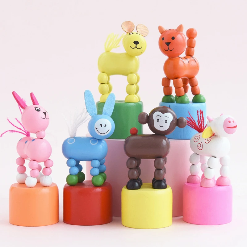 

Cartoon Wooden Artwork Movable Dance Puppet Desktop Figurine Ornaments Horse Rabbit Dog Animal Statue Crafts Toys Children Gifts