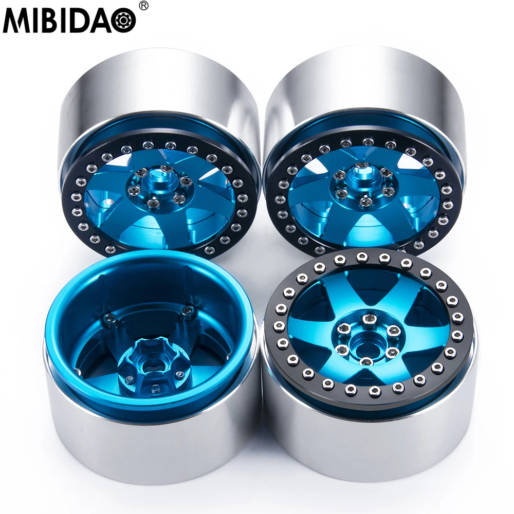 

MIBIDAO Aluminum Alloy 2.2 Beadlock Wheel Rims for 1/10 RC Rock Crawler Axial SCX10 90046 RR10 90053 90048 Wraith TRX4 TRX6 D90