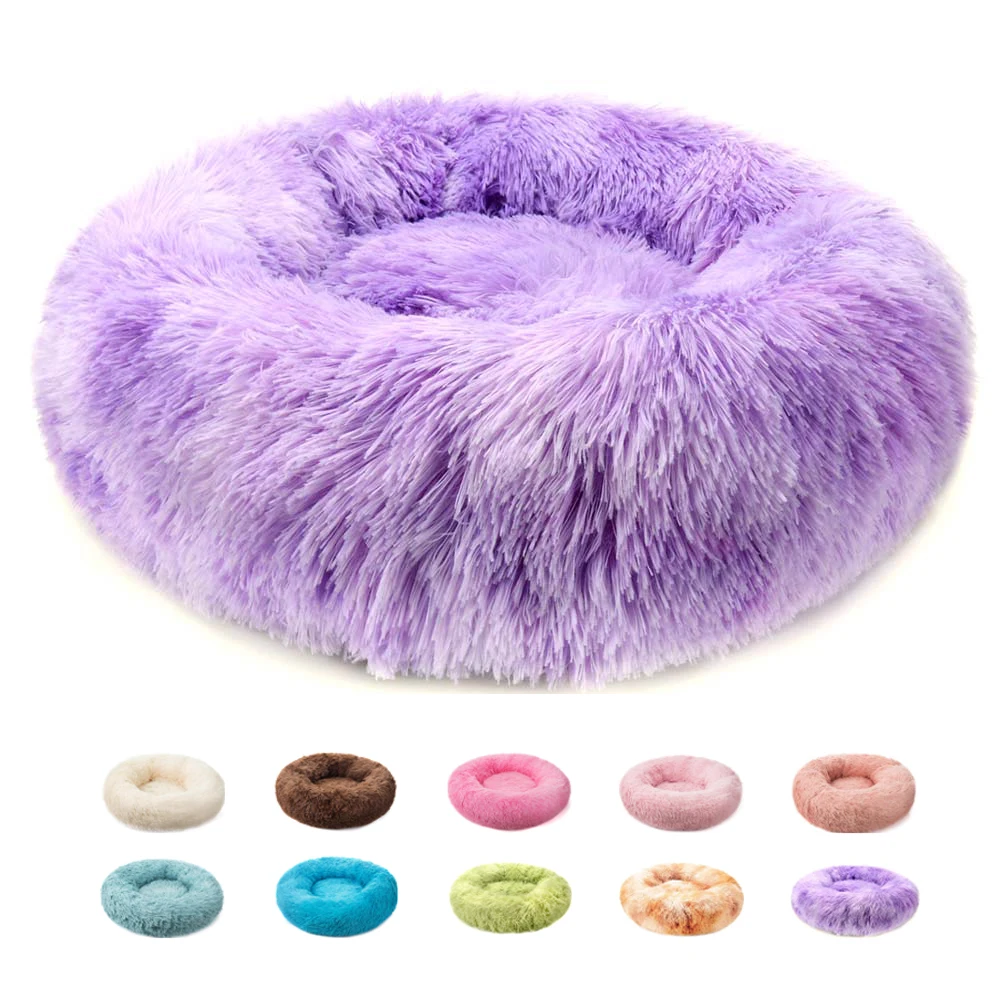 

Portable Long Bed Dogs Cushion Pet Mat Mat Cat For Plush Dog Cat Warm Bed 40cm Soft Super Nest Round Sleeping Puppy Dog Winter
