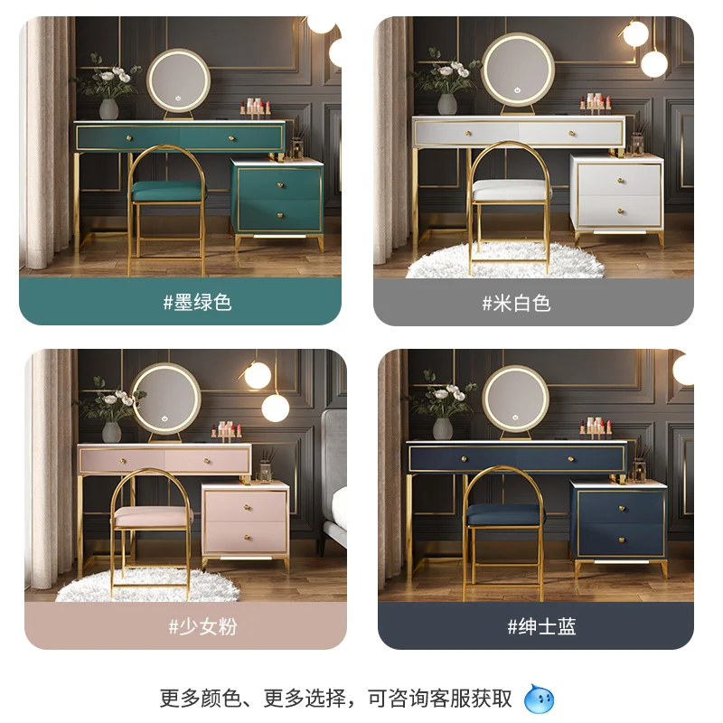 Dressing Table With Mirror Bedroom Dresser Storage Cabinet Dressing Hand Mirror Vanity Table Makeup Aesthetic Furniture XF30YH images - 6