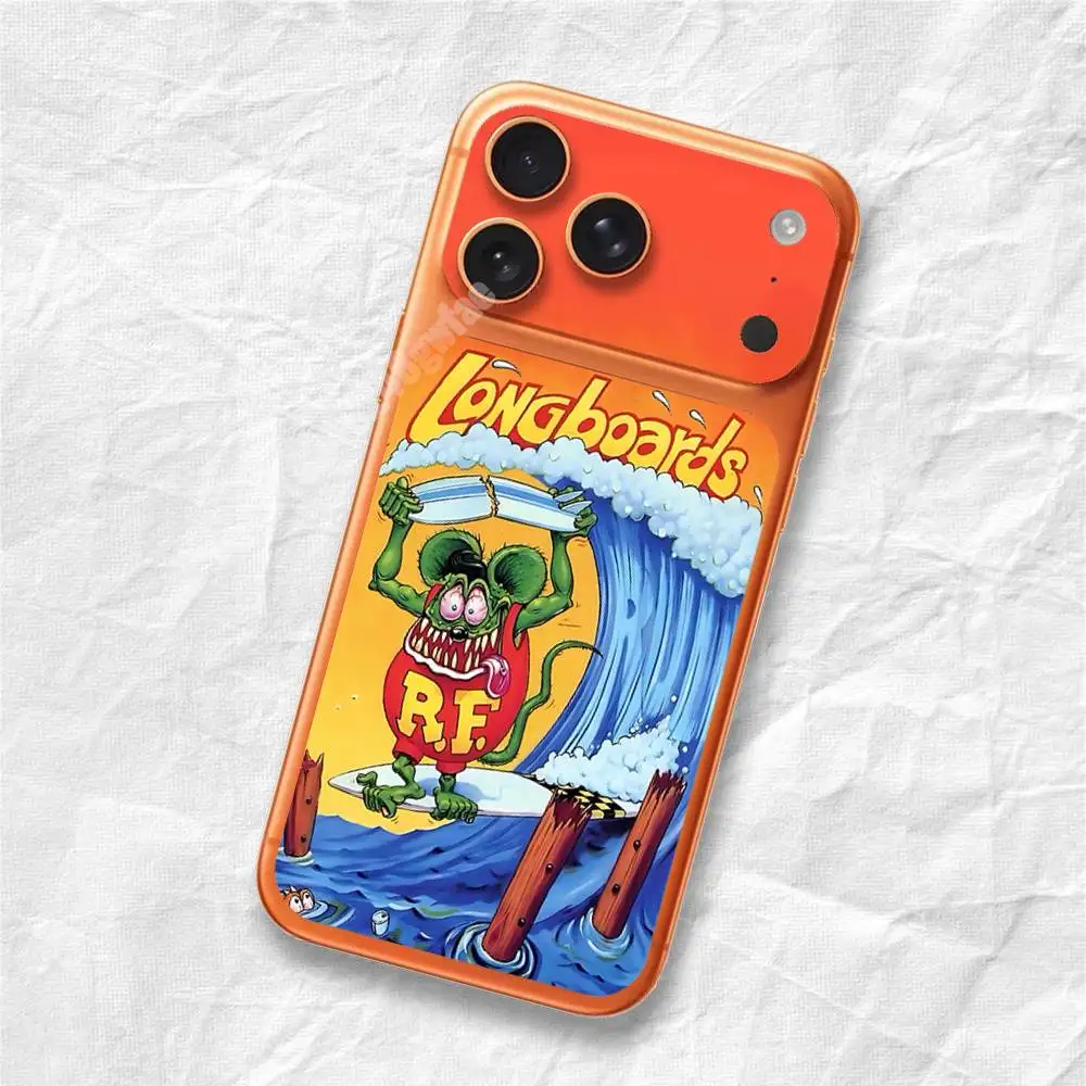 Фото Съемная УФ-пленка с изображением мультяшного персонажа R-Rat F-Fink для iPhone 17 Pro и 17 ProMax, HD-наклейка на заднюю панель. №2