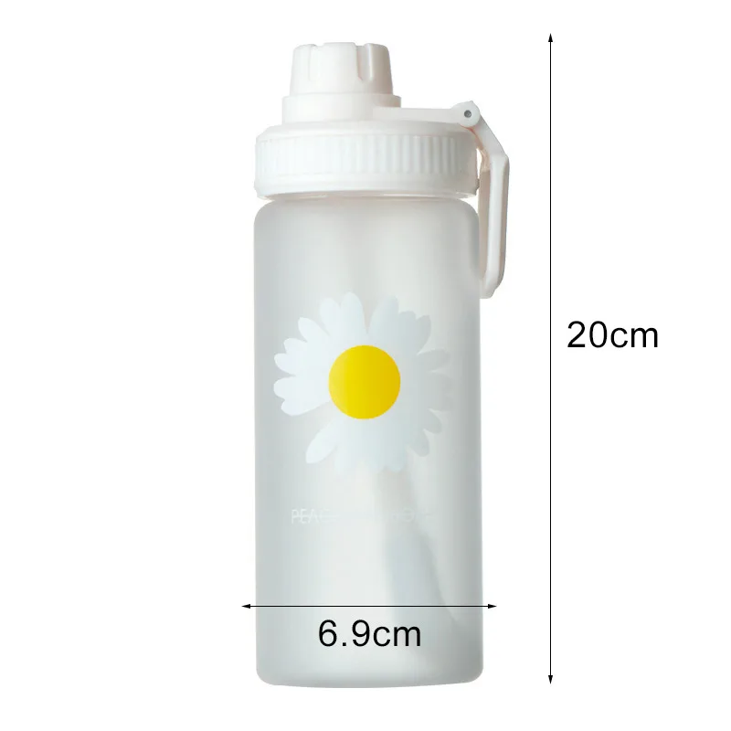 Water Bottle with straw little daisy Sport Plastic Portable for Drinking Coffee Tea Mug Outdoor cups Drink