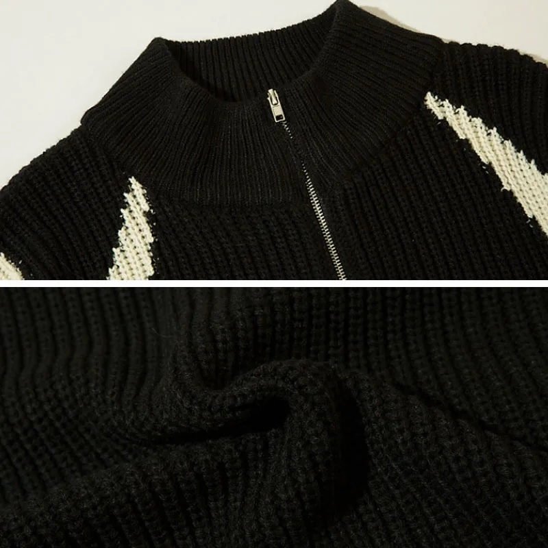 Мужской трикотажный кардиган на молнии в американском стиле