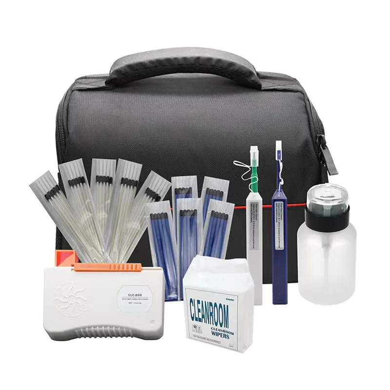 

Free shipping New 8 in 1 Fiber Optic Cleaning Kit Fiber Cleaning Box Fiber Cleaning Pen