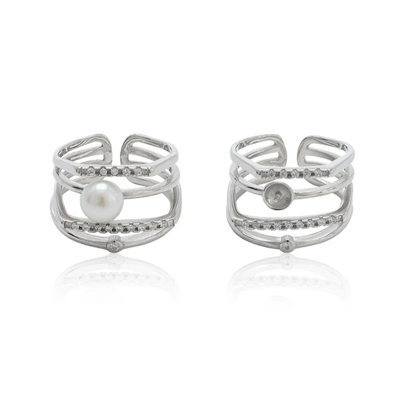 

MeiBaPJ Natural Freshwater Pearl Ring Real 925 Sterling Silver Fine Wedding Jewelry For Women
