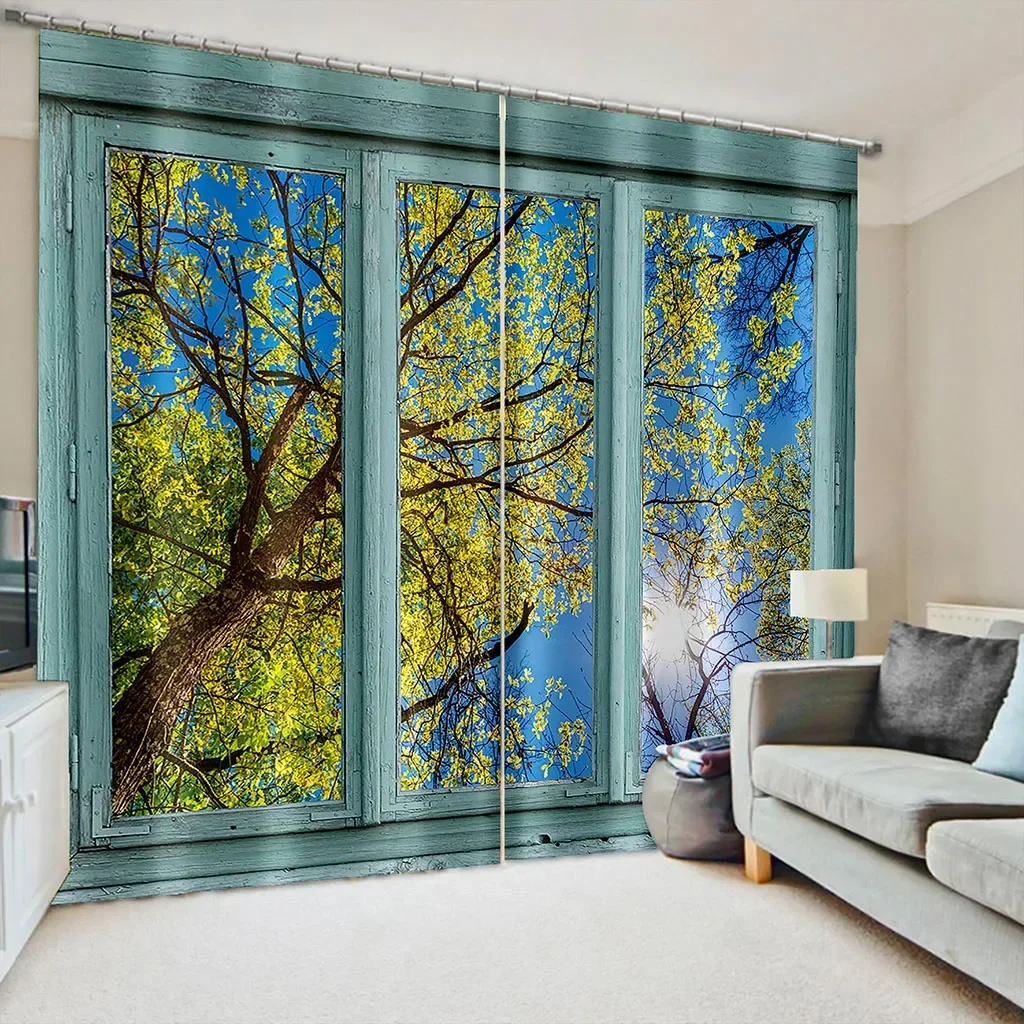 

Nordic 3d simulation scenic sunsetBeach waterfall tornado Window Curtains for Living room Bedroom Decor 2 Pieces Free Shipping