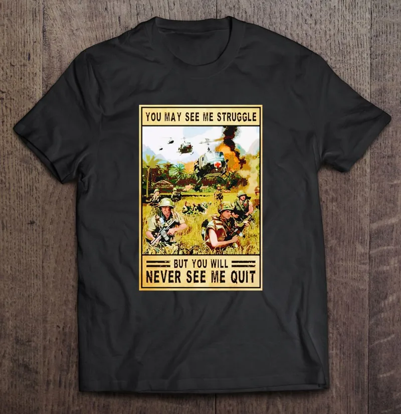 

Футболка Мужская/женская оверсайз в стиле милитари, винтажная тенниска с надписью «You Will Never See Me бросить»