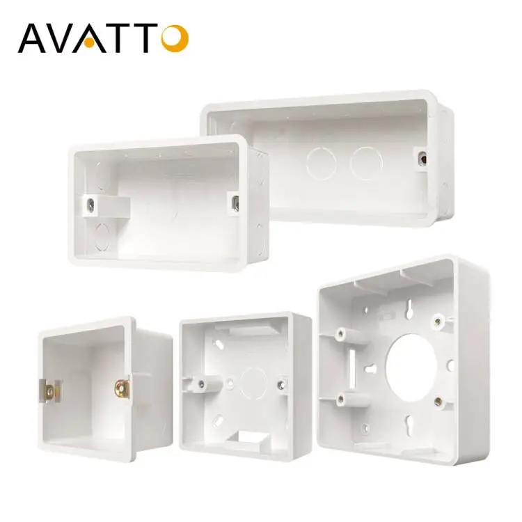 AVATTO Wall Mounting Box Internal/Surface Cassette White Box 86*86mm 102*66mm 140*68mm For EU/US standard Switch and Socket