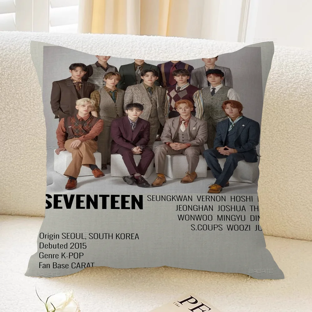S-Seventeen K-Kpop Cushion Cover Pillowcase Upholstery Sofa Throw Pillow Home Decor Pillowcas