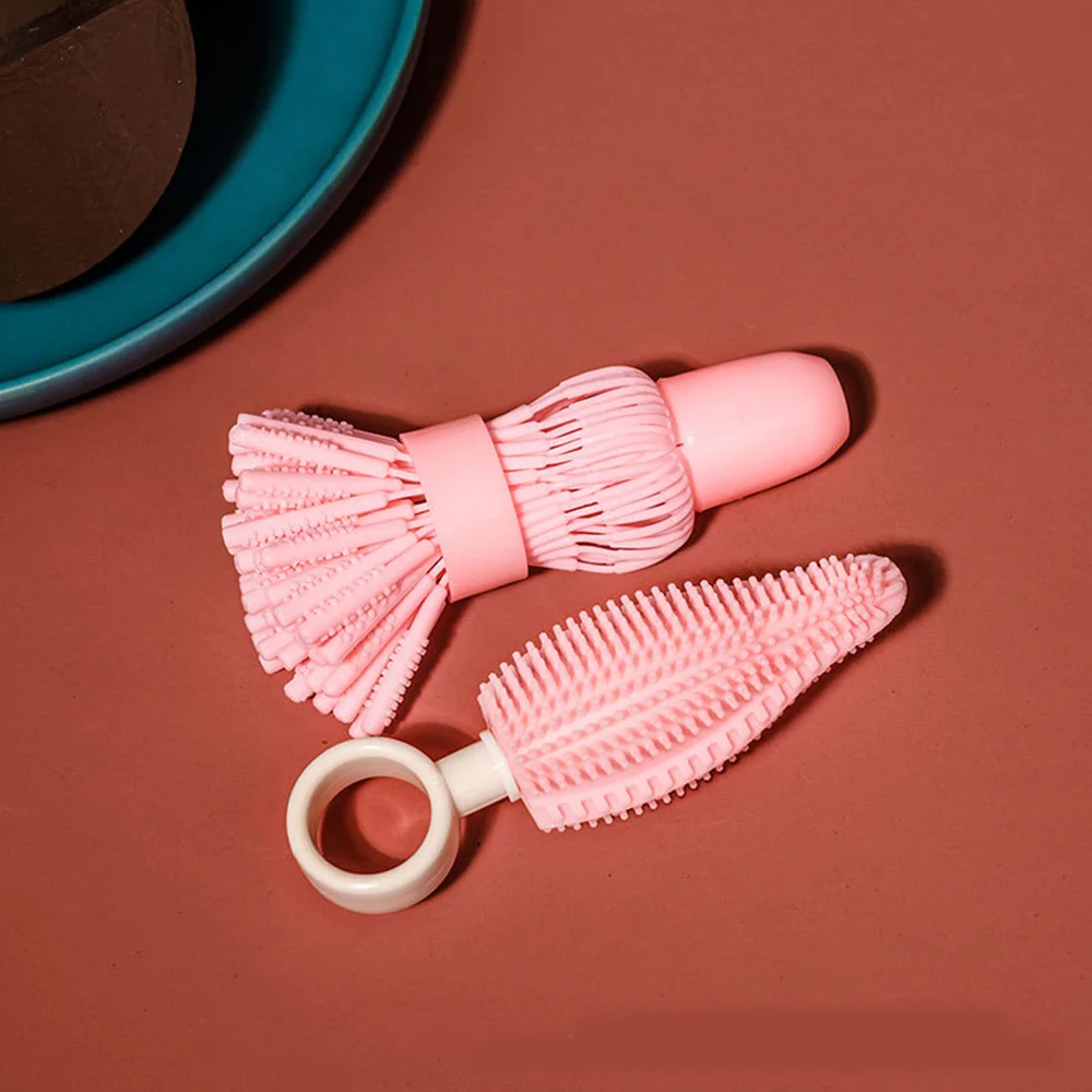 

Household Cleaning Brush 2Pcs/set Baby Nipple Milk Bottle Cup 360 Degree Cleanning Baby Bottle Brush