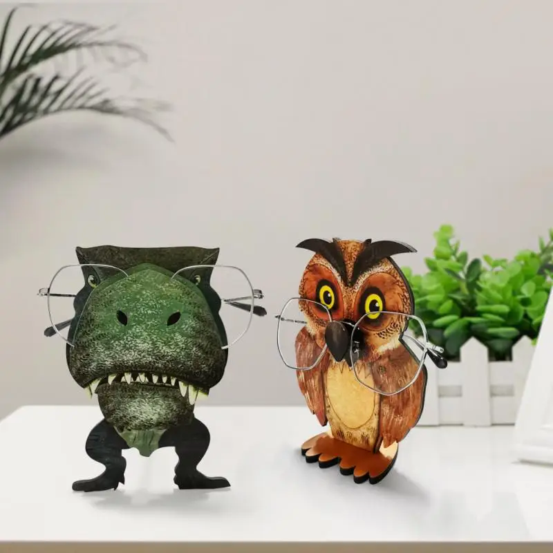 Распродажа деревянная подставка для очков в виде животных милая лисы органайзер