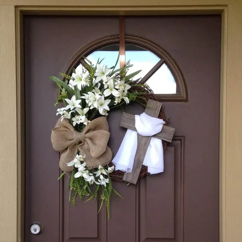 

Пасхальный венок в виде кролика, семейный Пасхальный дверной венок для дома, дома, улицы, пасхальный декор