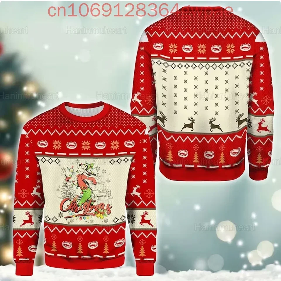 Уродливый свитер Disney Goofy мужской и женский 3d топы уродливый рождественский аниме