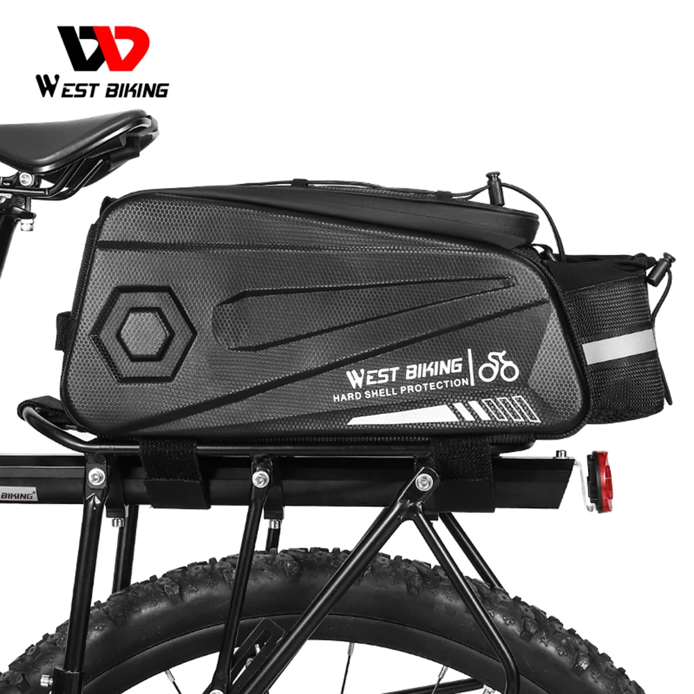 

WEST BIKING Waterproof Bicycle Carrier Bags Bike Hardshell Saddle Bag Reflective Large Capacity Mountain Tail Rear Luggage Pouch