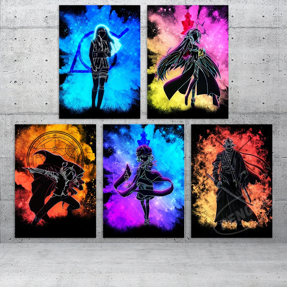 

Настенное искусство Наруто гиуга Хината, домашний декор, холст с принтом «атака на Титанов», современный постер для гостиной с аниме, модуль...