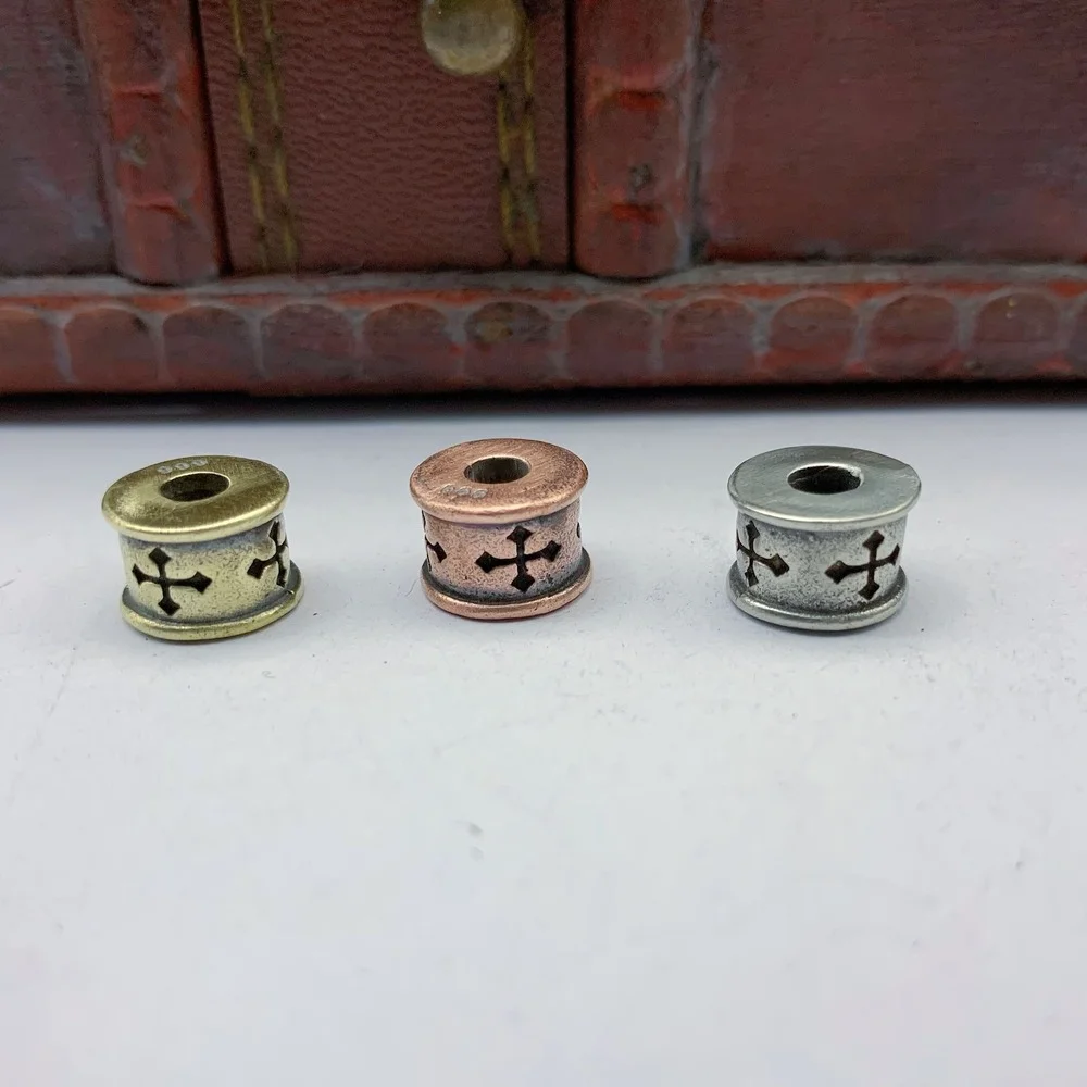 

1pcs Cross Brass Knife Beads Umbrella Rope DIY EDC Lanyard White Paracord Bead