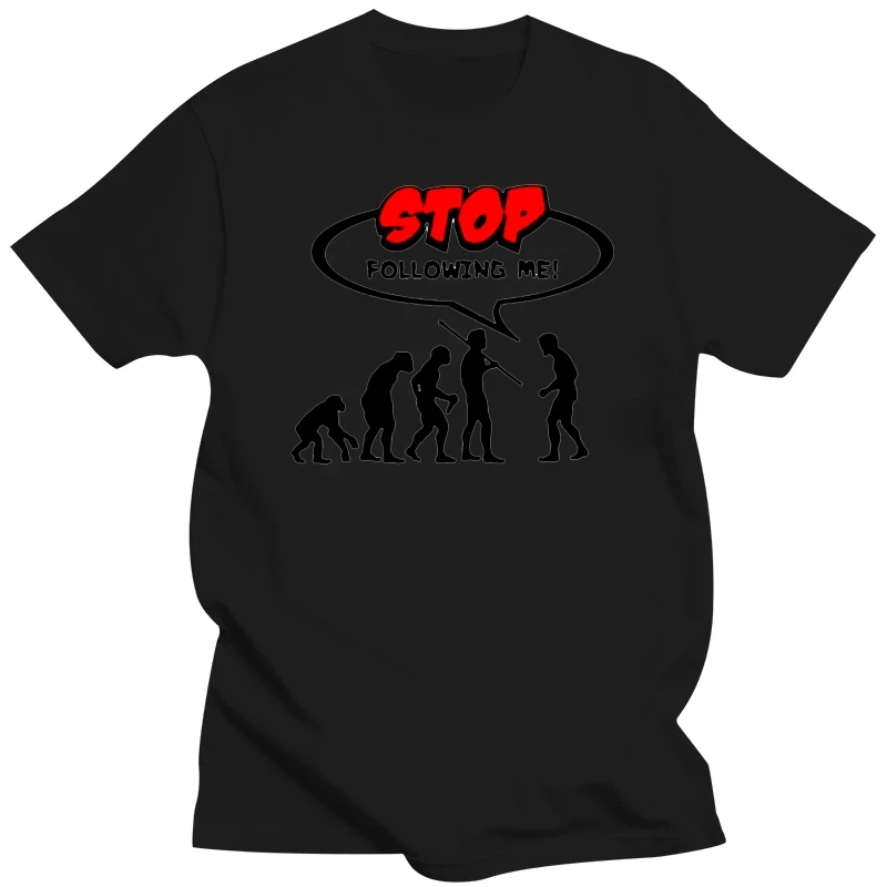 Stop Following Me забавная шутка Чарльз Дарвина эволюция биология футболка крутая