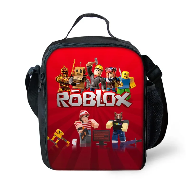 Фото Сумка-тоут из оксфордской ткани с мультяшным принтом по мотивам игры Roblox и аниме, сумка для еды, подарок на день рождения для студентов, с изображением персонажей №3