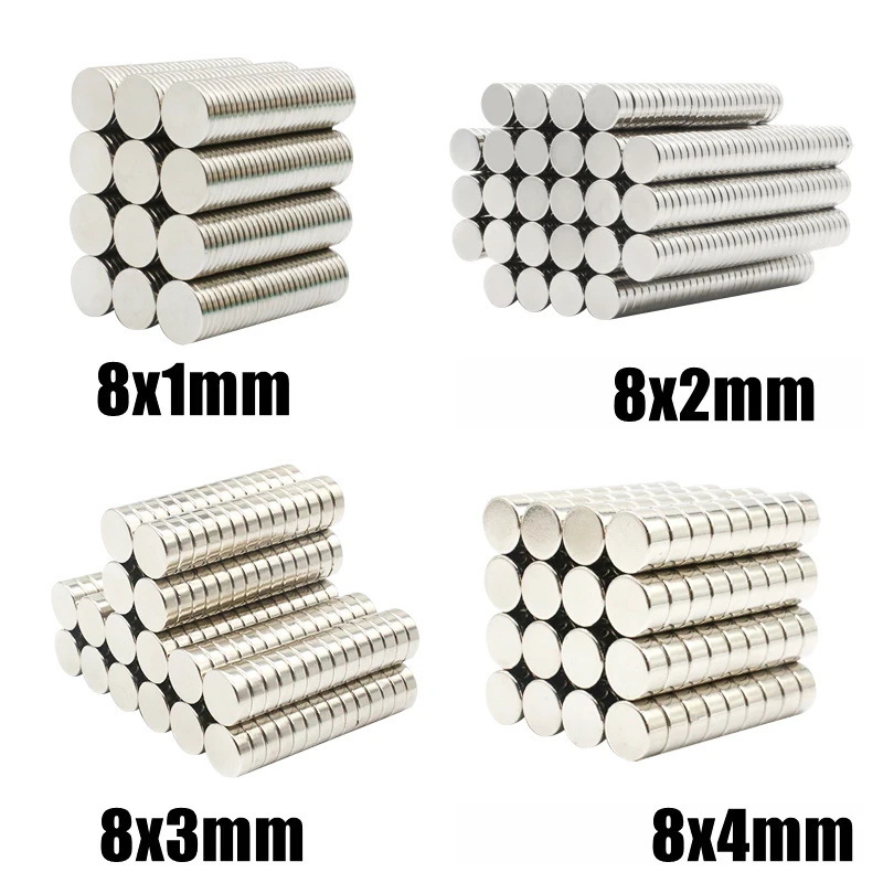 

8x1 8x2 8x3 mm Super Strong Round Disc Shape Blocks Rare Earth Neodymium Magnets Fridge Crafts For Acoustic Field Electronics