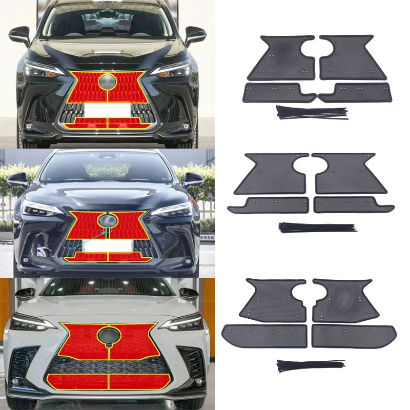 

For Lexus NX 260 350h 2022 2023 Stainless steel Garnish Trim Car Front Grille Anti-insect Net And Dust-proof Net Decor Cover