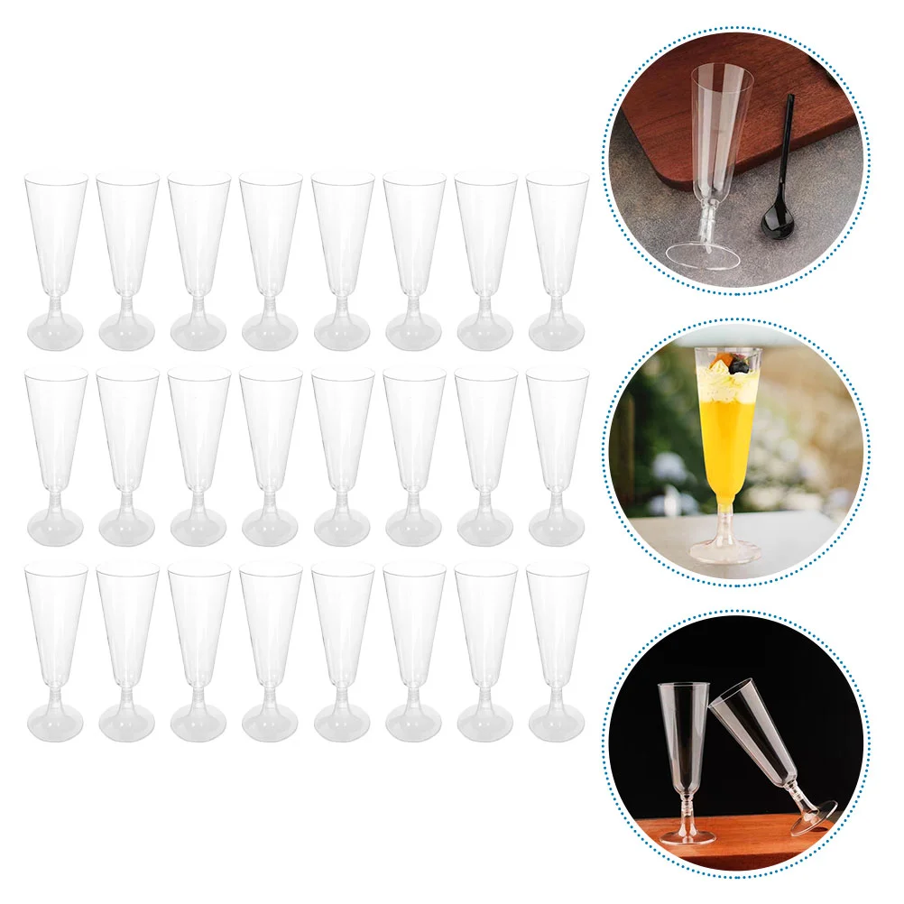 

40Pcs 150ml Disposable Whiskey Glass Clear Drinking Cups Champagne Flutes Plastic Goblet Dessert Glasses Goblets Cocktail Drinks