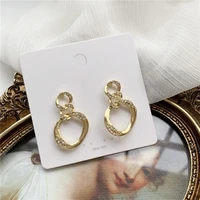 geometric retro metal chain korea fashion stud earrings women personality gold pendant earrings party jewelry