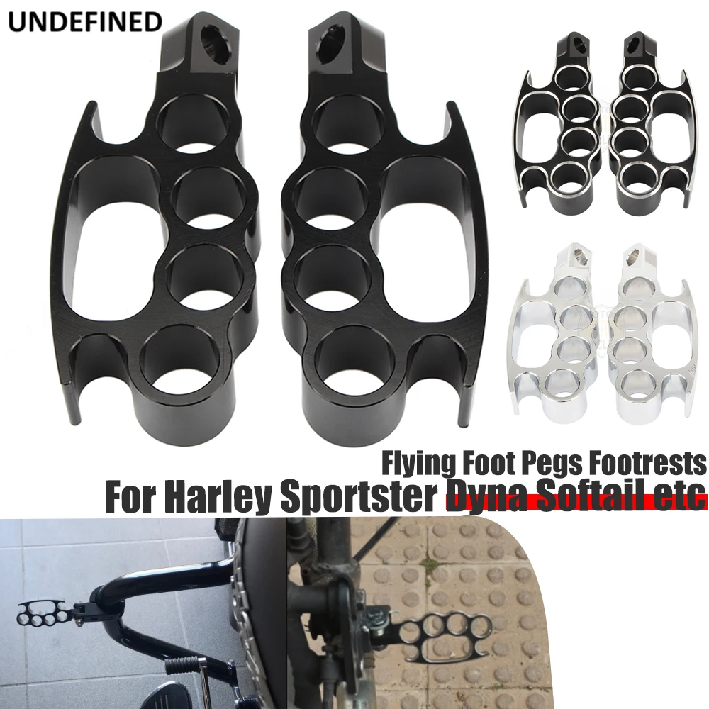 

Flying Foot Pegs Footrests Control Mini Floorboards Pedal For Harley Sportster XL883 Dyna Softail V-Rod FXDL Motorcycle Black