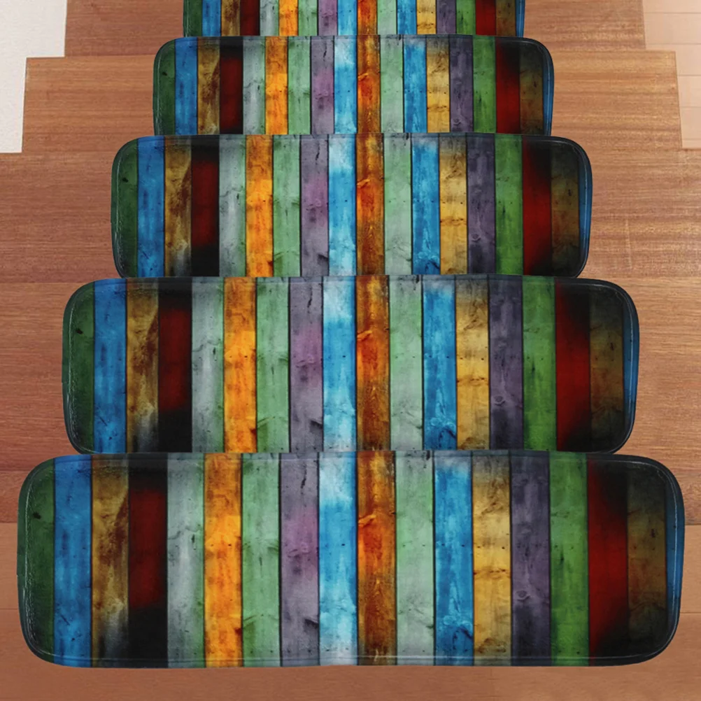 

Нескользящие лестничные коврики 5 шт., моющийся коврик для лестничных протекторов с клейкой лентой и резиновой основой (рисунок 13)