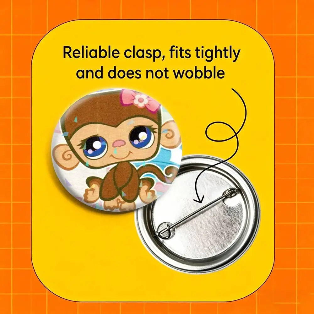 Фото Значки ручной работы Littlest Pet Shop 32/44/58 мм, круглые броши-значки для рюкзаков, одежды, украшений, подарков №4