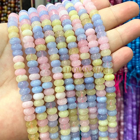 Натуральный камень Rondelle 5x8 мм, серый, фиолетовый, нефрит, халцедон, свободная бусина-разделитель для ювелирных изделий, браслет «сделай сам», подвески, аксессуары