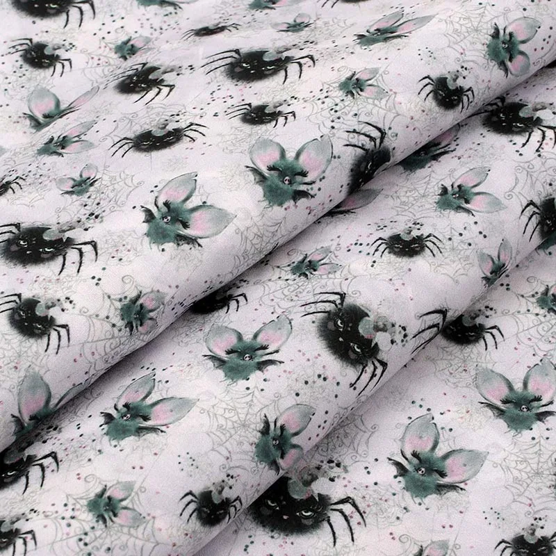 

Polyester Cotton Fabric for Sewing Designer Fabric for Dress Ghost Printed Cloth Sheets Home Textile Patches 45*150cm 1pc