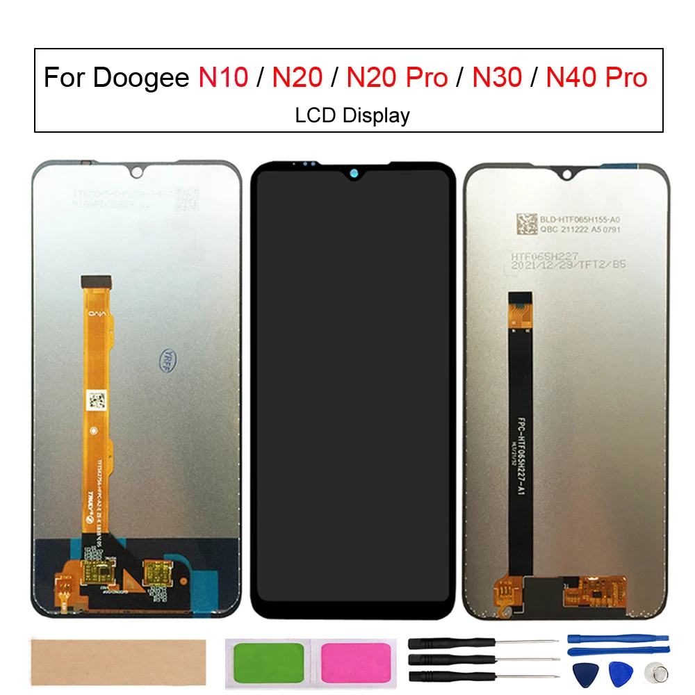 ЖК-экран для Doogee N20 Pro/N30/N10, ЖК-дисплей для Doogee N40 Pro, цифровой преобразователь экрана в сборе, стеклянная панель, датчик для ремонта