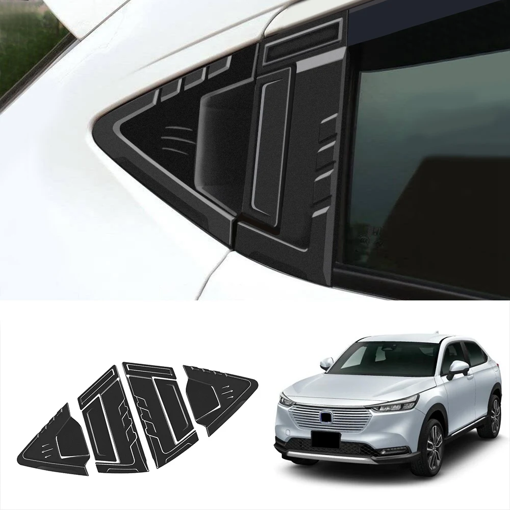 

Car Matte Black Rear Window Triangle Louver Shutter Cover Trim for Honda HRV HR-V Vezel 2021 2022 Window Side Vent Trim
