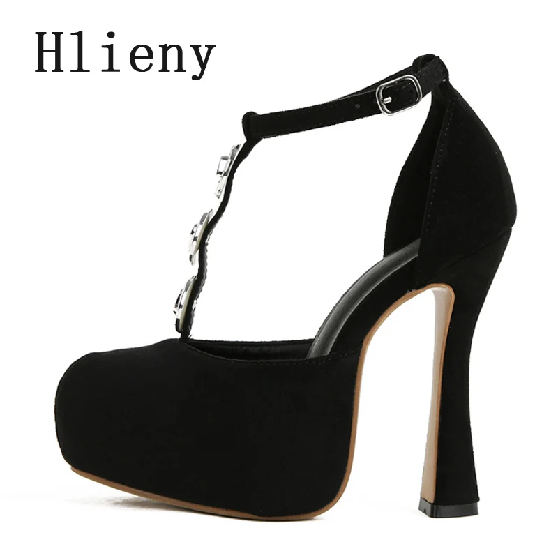 Hlieny/весенне-осенние туфли-лодочки на платформе с пряжкой и ремешком женские