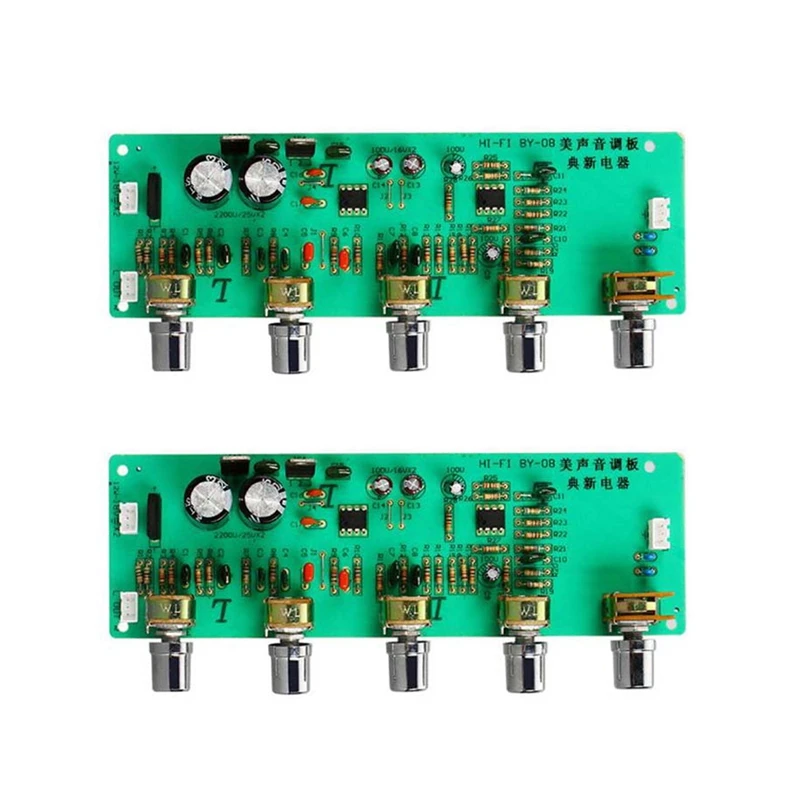 

2.0 HIFI Audio Preamplifier Bass Midrange Treble Balance Adjustable Audio Preamp Finished Board With Tone Control C2-004