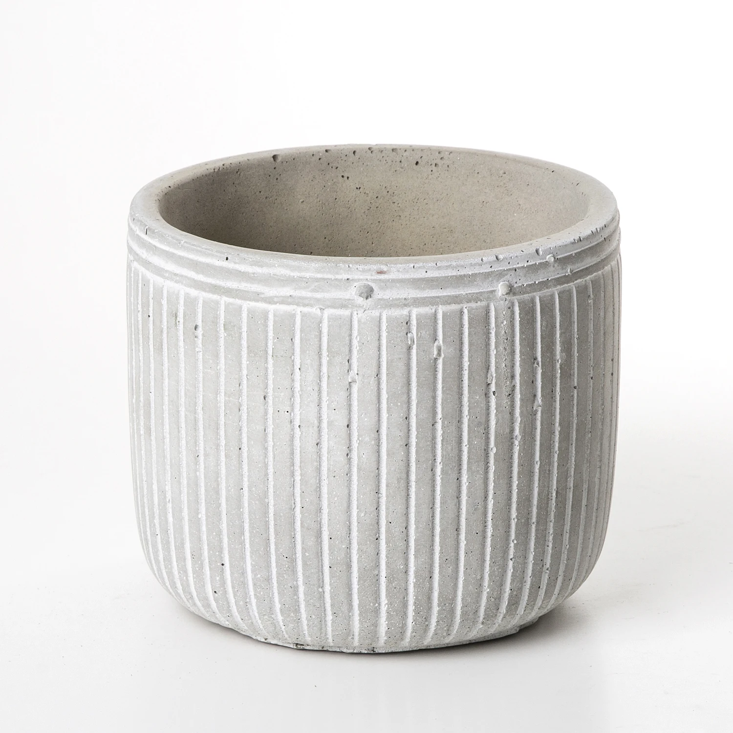 

Белый полосатый бетонный серый цветочный горшок sonseries 14x12 см