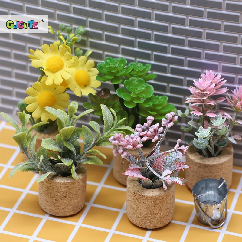 1:12 кукольный домик имитация цветочной растения модель в горшке кукла для дома