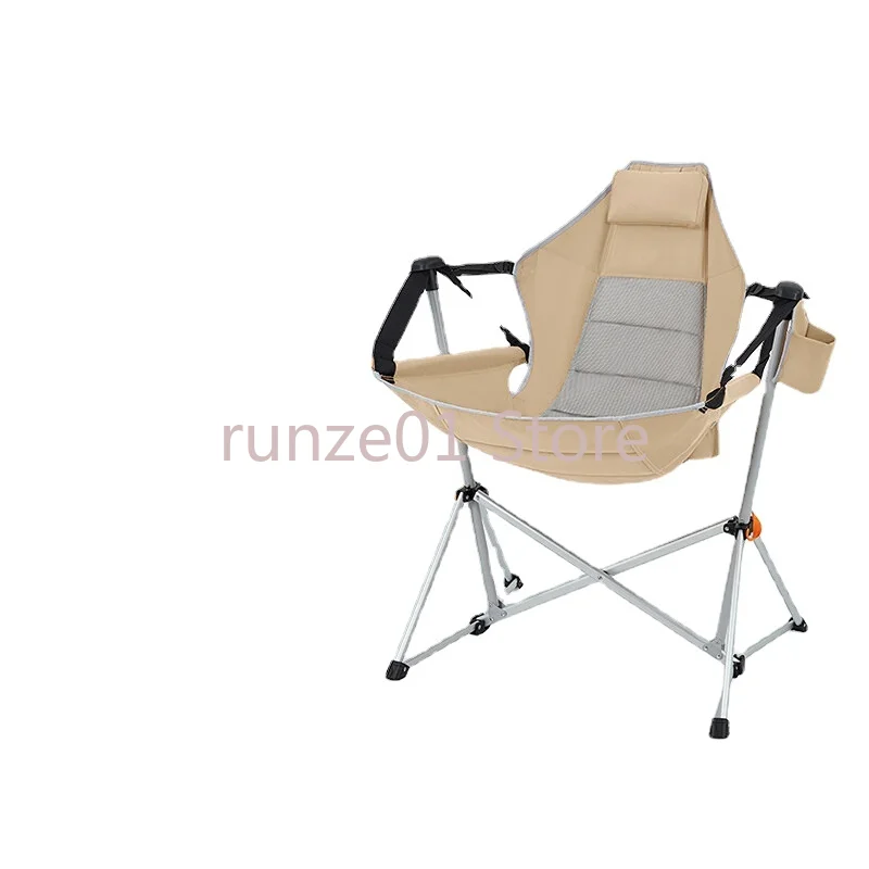 

Outdoor Folding Rocking Chair Portable Wild Camping Rocking Chair Leisure Courtyard Swing Chair Aluminum Alloy