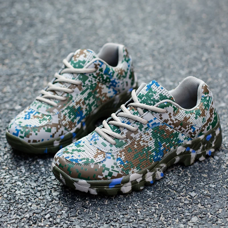 Mens Camping Sneakers Trail Running Shoes Camouflage Training Shoes Soft Rubber Platform Sports Shoes For Male Footwear
