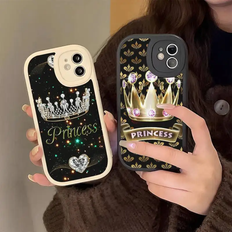 

Diamond Crown Printing Case Hard Leather Phone Case for iPhone 13 12 Mini 11 14 Pro Max Xs X Xr 7 8 Plus 6 6s Se silicone Cover