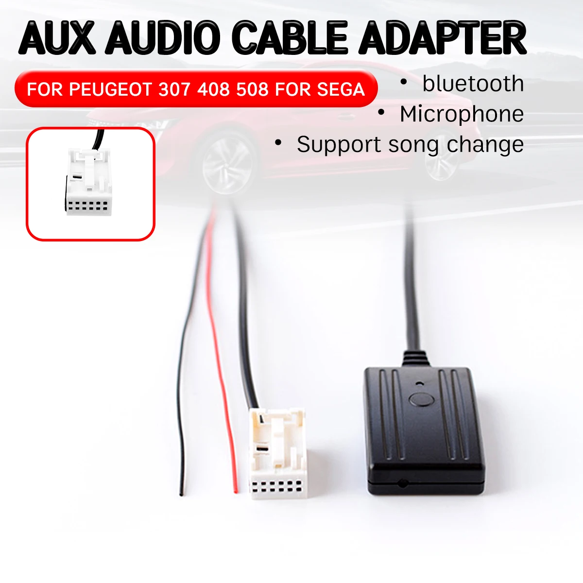 

bluetooth Aux Receiver Cable Adapter Hands-free Hifi Wireless Aux Module For Peugeot 207 307 407 308 for Citroen C2 C3 RD4