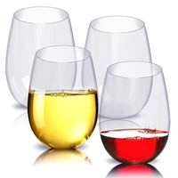 food grade plastic stemless wine glass fall resistant whisky tea cup champagne glasses