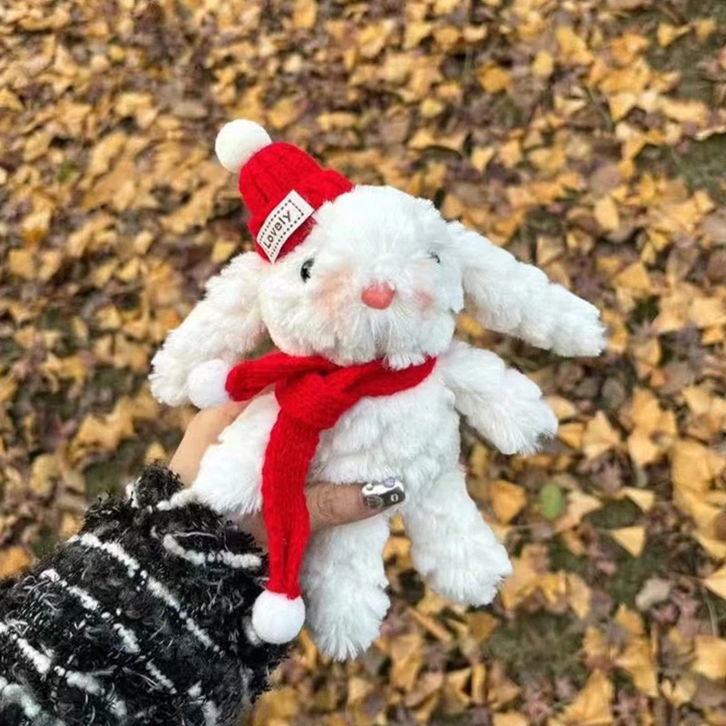 Рождественский кролик плюшевая игрушка брелок с мультяшным кроликом мягкая