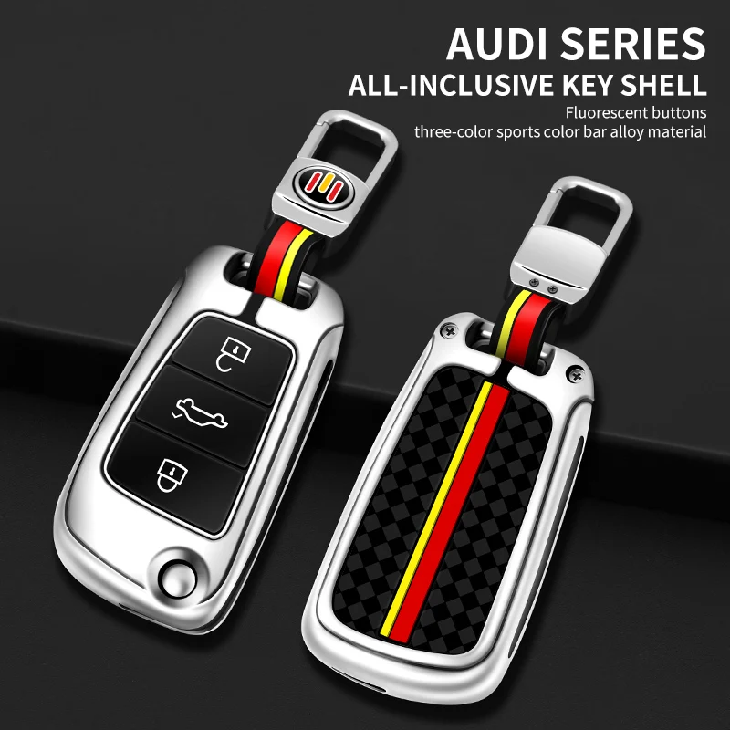 

Zinc Alloy Car Folding Key Case Cover Shell Fob for Audi A3 A4 A5 B8 B9 8T A6 A7 C6 C7 Q3 8U Q5 Q7 4M TT TTS Accessories